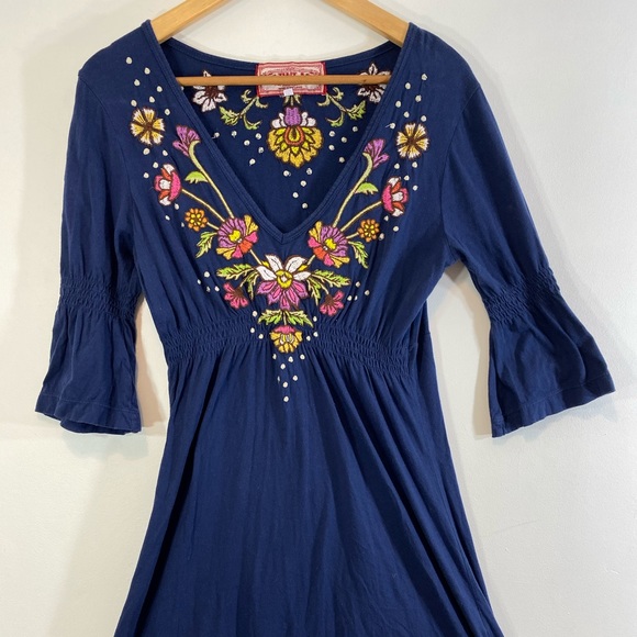 Johnny Was JWLA embroidery Boho Floral Flare Dress - Picture 7 of 7